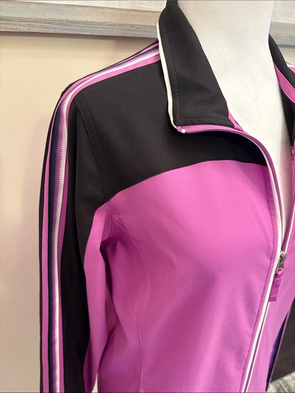 made for life Pink and Black Zip-Front Jacket Medium - Picture 3 of 12